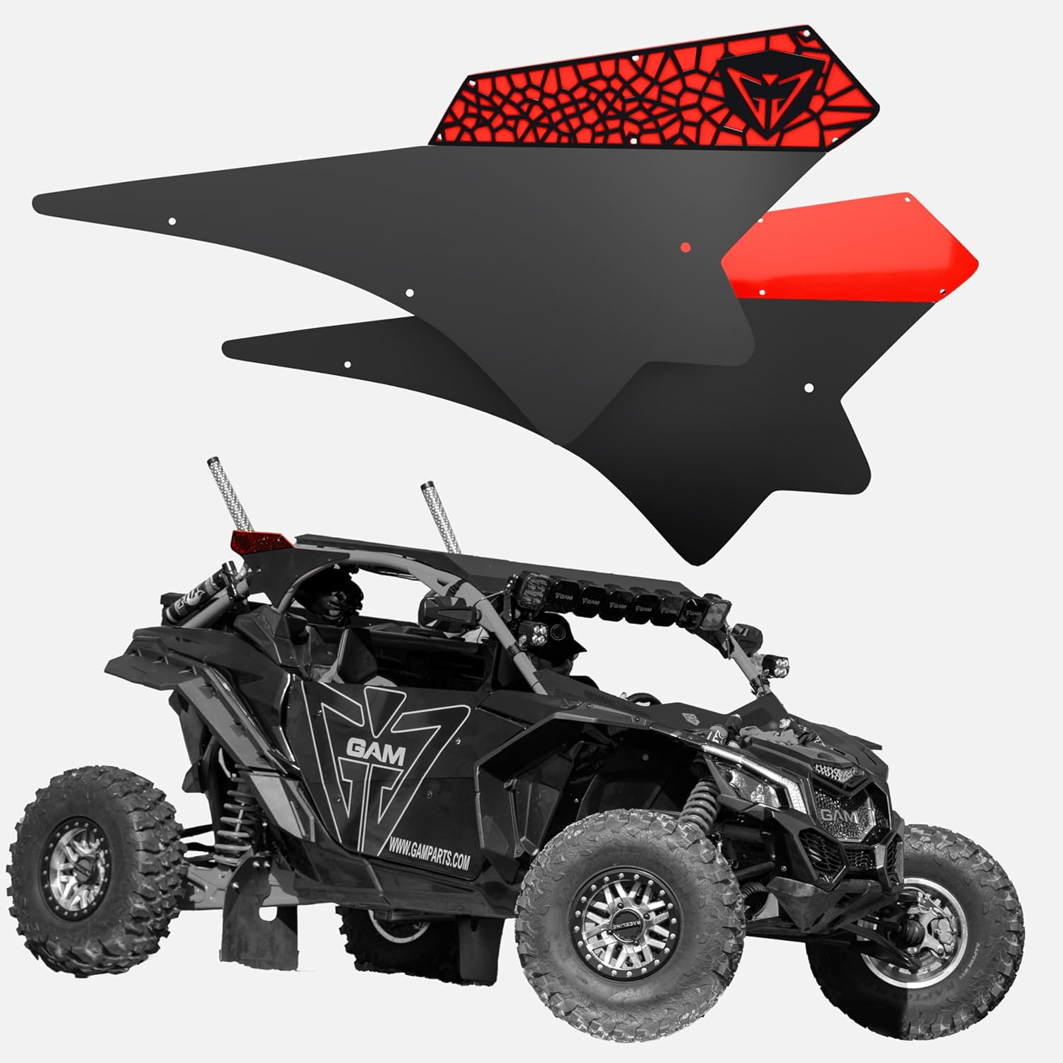 GAM Can am Maverick X3 2017-25 Side Racing Number Plates Holder Pair