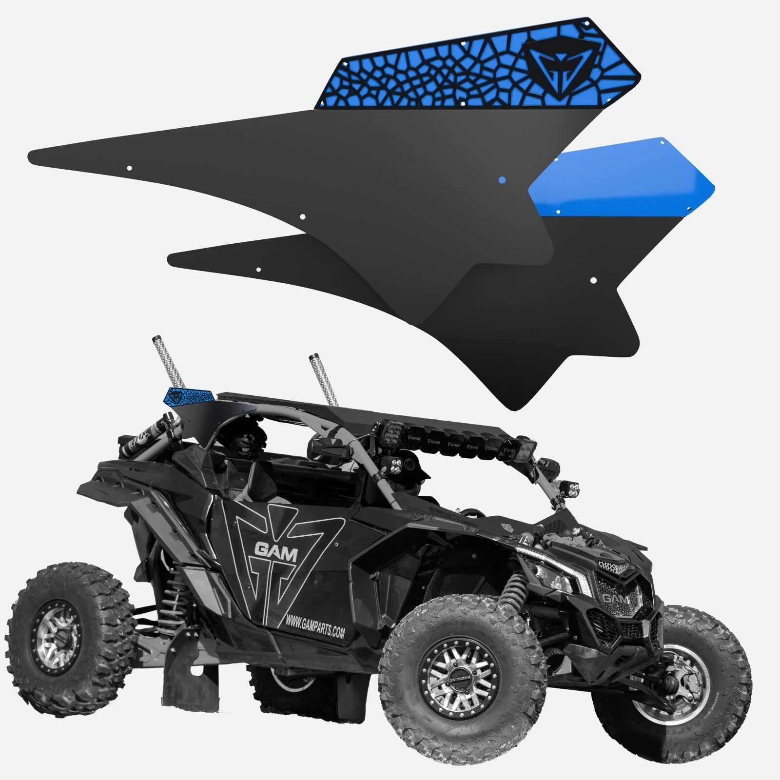 GAM Can am Maverick X3 2017-25 Side Racing Number Plates Holder Pair