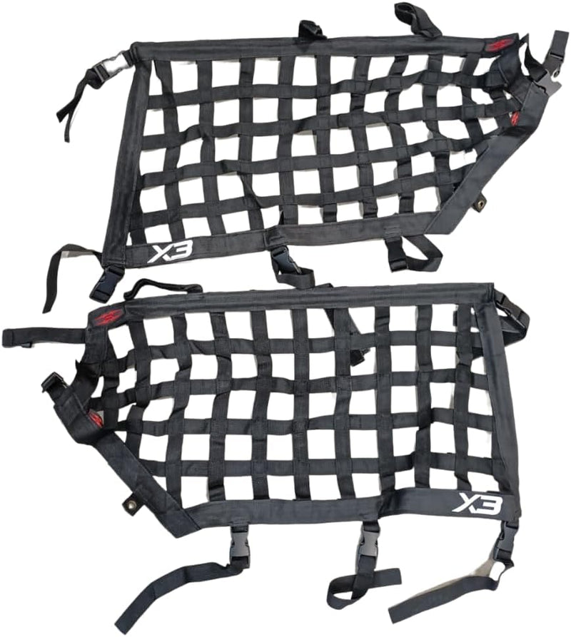 Side Windows Net For Can am Maverick X3 2017-2024 Square White X3 Logo 2 Nets