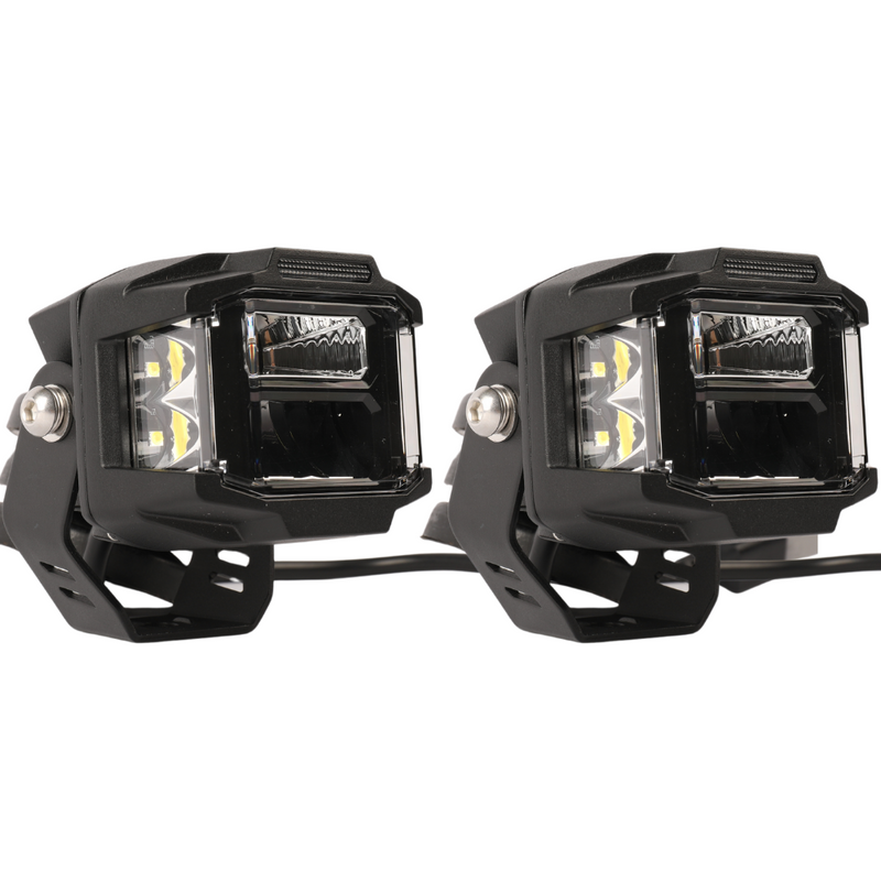 74W LED Cube With Cube Side Shooter Clear Amber Plates Changer For Jeep SXS UTV