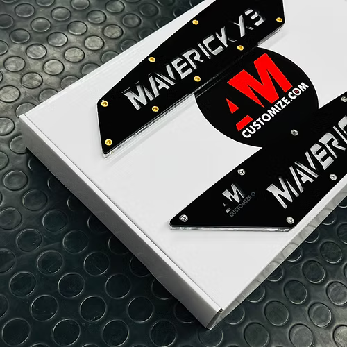 AMcustomize Side Badges with RGB Lights for Can am Maverick X3