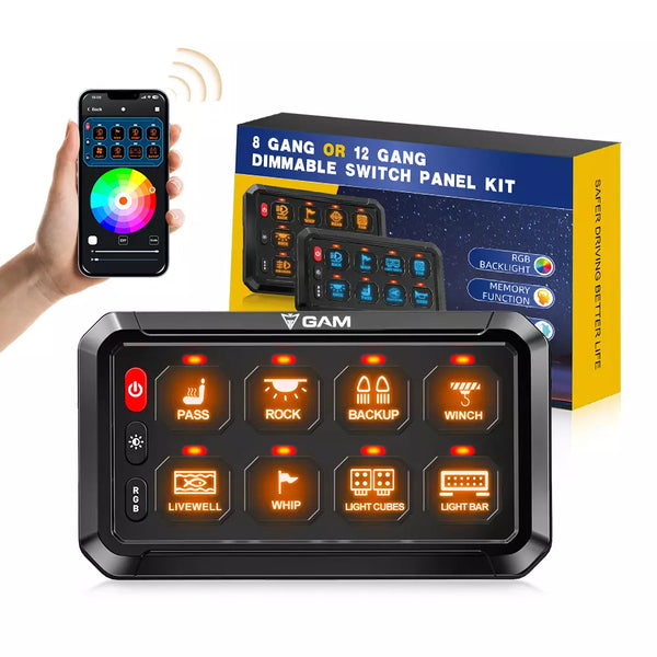 8 Gang Switch Panel Kit Universal ON/OFF LED RGB Phone Controll For Je
