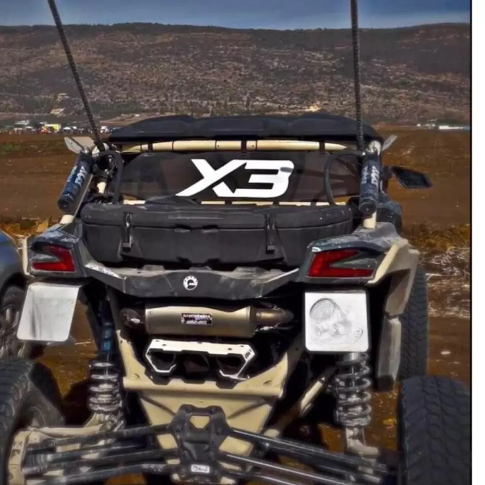 Rear Window Net For Can am Maverick X3 2017-2023 Mesh X3 Logo