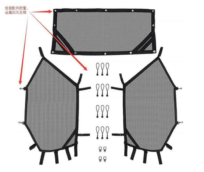 Window Nets For Polaris RZR XP 1000 900 2014-2019 Side And Rear 3 pcs Set