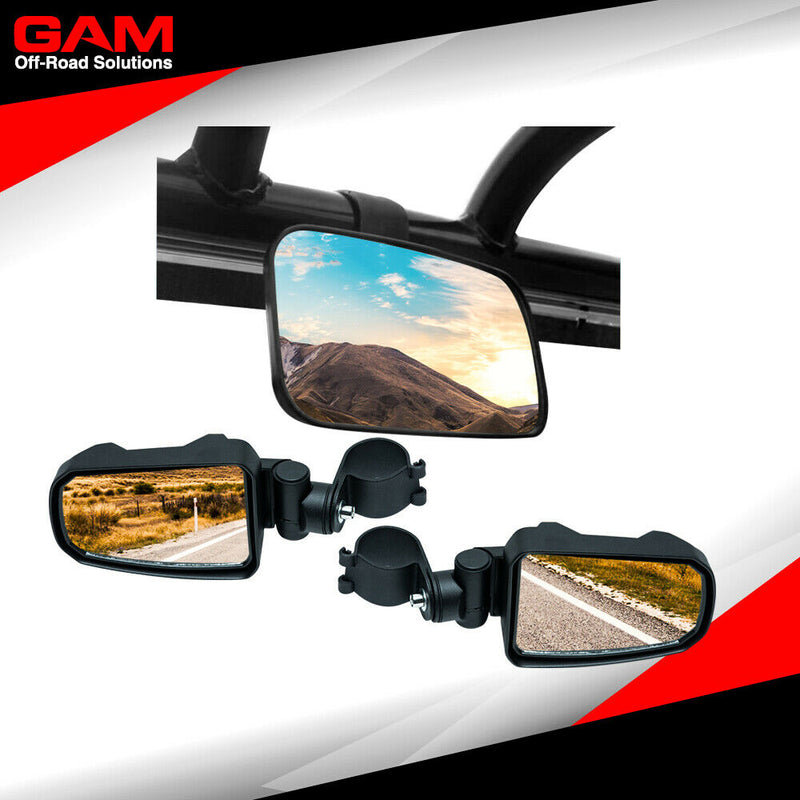 Set Mirrors Side And Rear View For Polaris RZR Ranger Can Am Maverick X3 1.75"