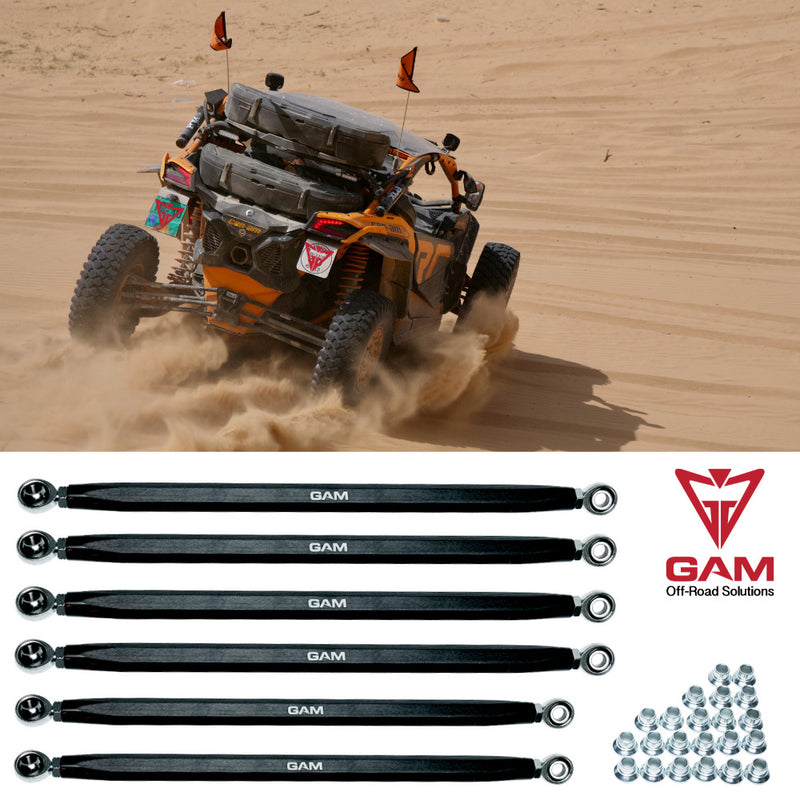 Radius Rods For Can am X3 XRS Heavy Duty Lower Upper Turret Rods 6061 Alloy heim