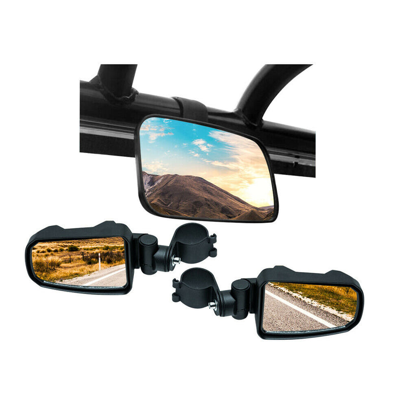 Set Mirrors Side And Rear View For Polaris RZR Ranger Can Am Maverick X3 1.75"