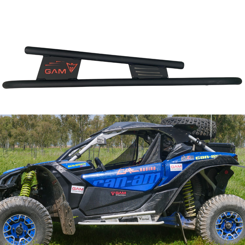 Heavy Duty Nerf Bar Rock Sliders For Can Am Maverick X3 Turbo R RR 2017-21 Black